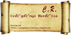 Czégényi Rozália névjegykártya