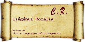Czégényi Rozália névjegykártya
